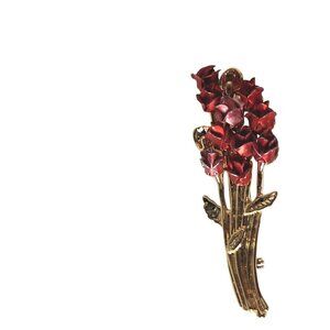 Vintage Joseph Warner Rose Bouquet Brooch Costume Jewelry